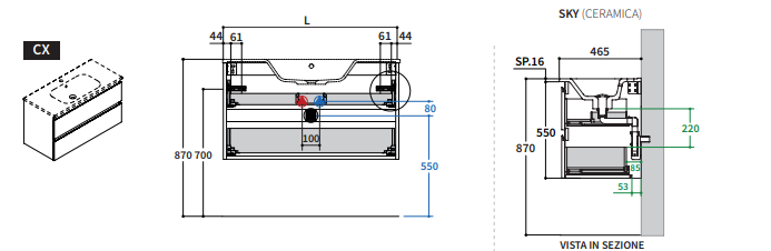 Mobile da bagno SPEED 100cm Berloni Bagno