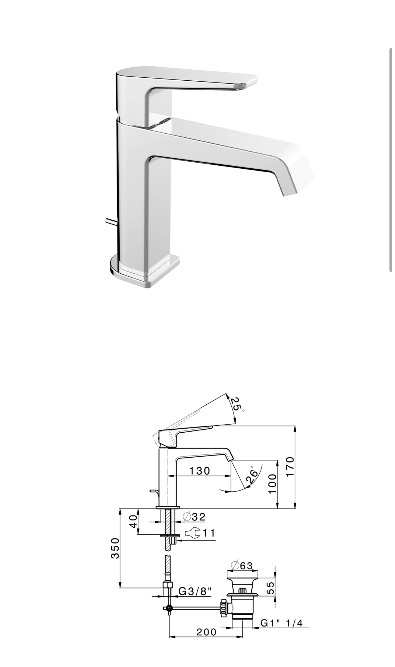 Rubinetti miscelatori a cascata lavabo e bidet Rock & Roll Cisal Made in Italy