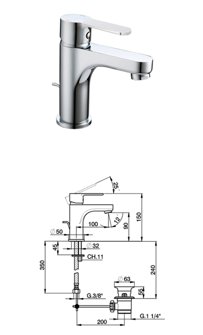 Rubinetti miscelatori lavabo e bidet Tender Cisal Made In Italy