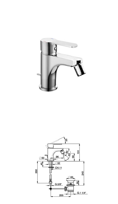 Rubinetti miscelatori lavabo e bidet Tender Cisal Made In Italy