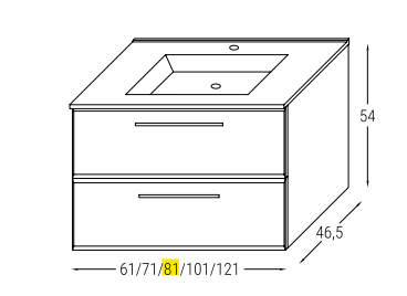 Mobile da bagno HILO 80cm